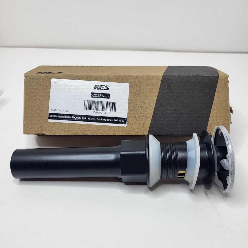 KES Bathroom Sink Drain Assembly with Pop Up Strainer‎ Black S2013A-BK